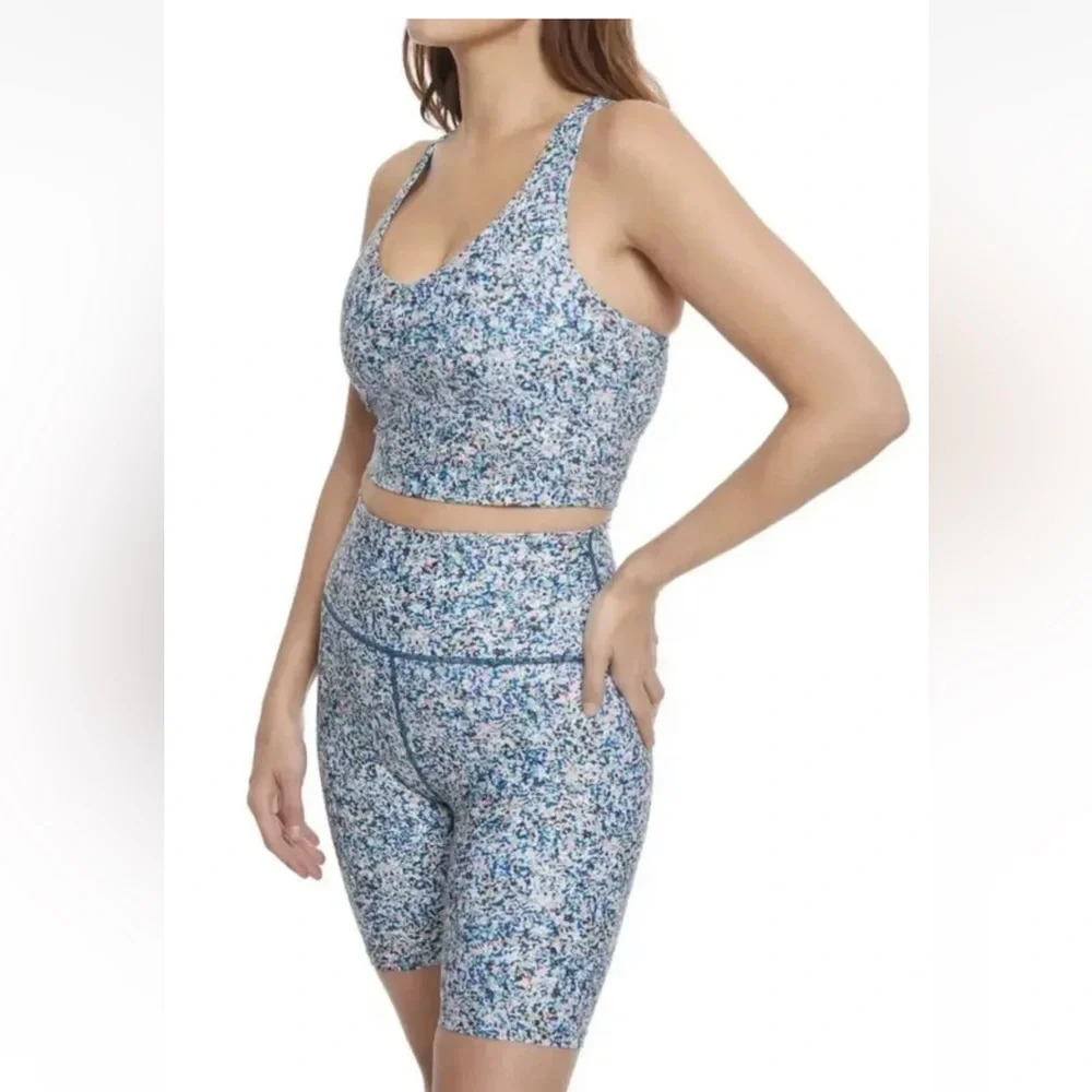 SAGE COLLECTIVE Bralette Sport Bra & Yoga Shorts 2 Piece Set XS NWT Multi Floral